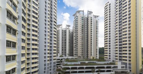 A new estate with carpark at the center- Singapore
